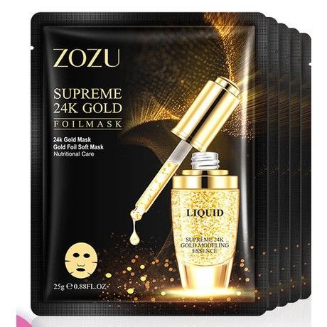 ZOZU Ultra Nourishing Facial Sheet Mask 24K Gold with Hyaluronic Acid